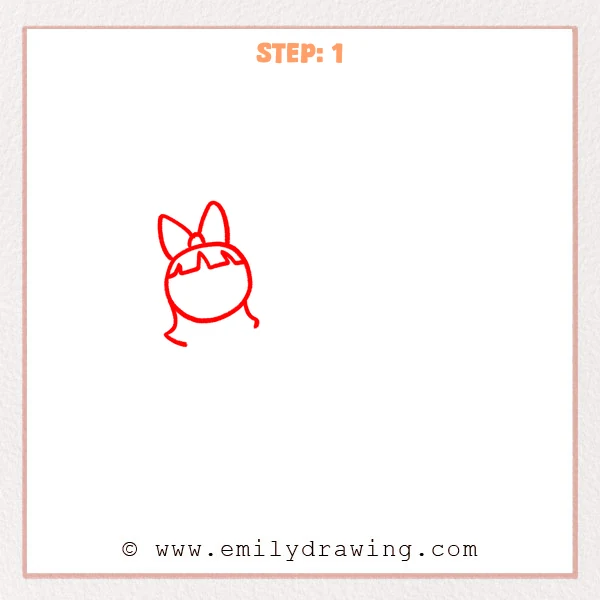 how to draw a powerpuff girls - Step 1